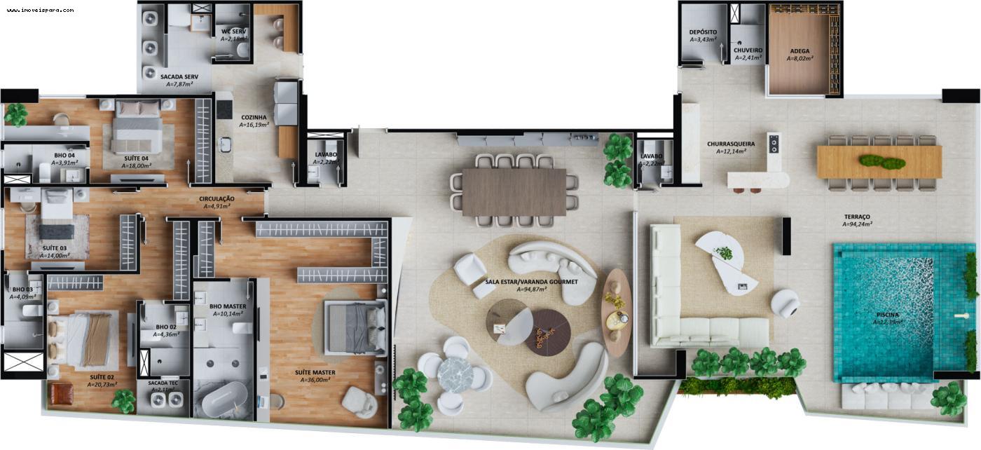 Apartamento à venda com 4 quartos, 188m² - Foto 20