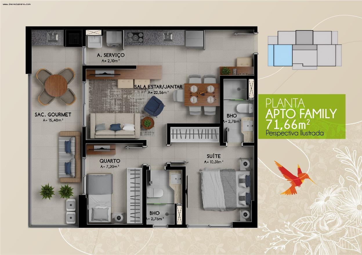 Apartamento à venda com 1 quarto, 44m² - Foto 4